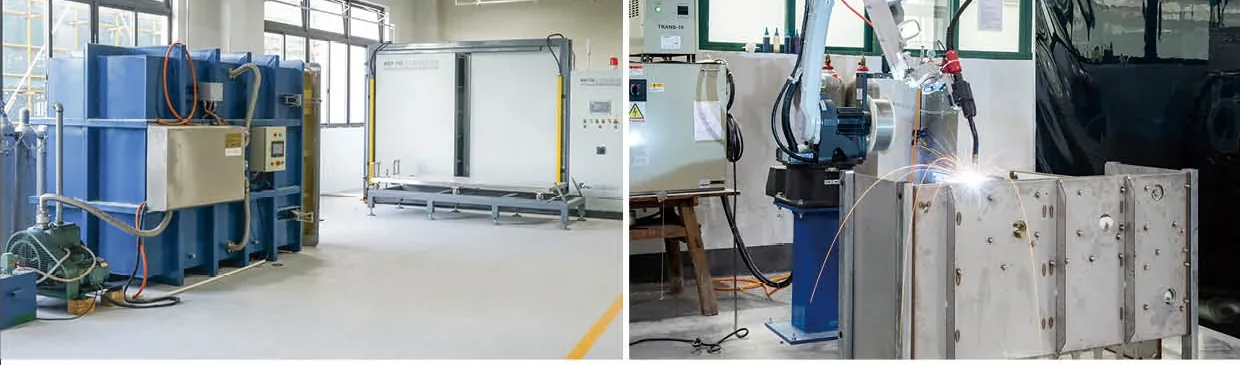 Testing and fabrication equipment in Zejiefu workshop