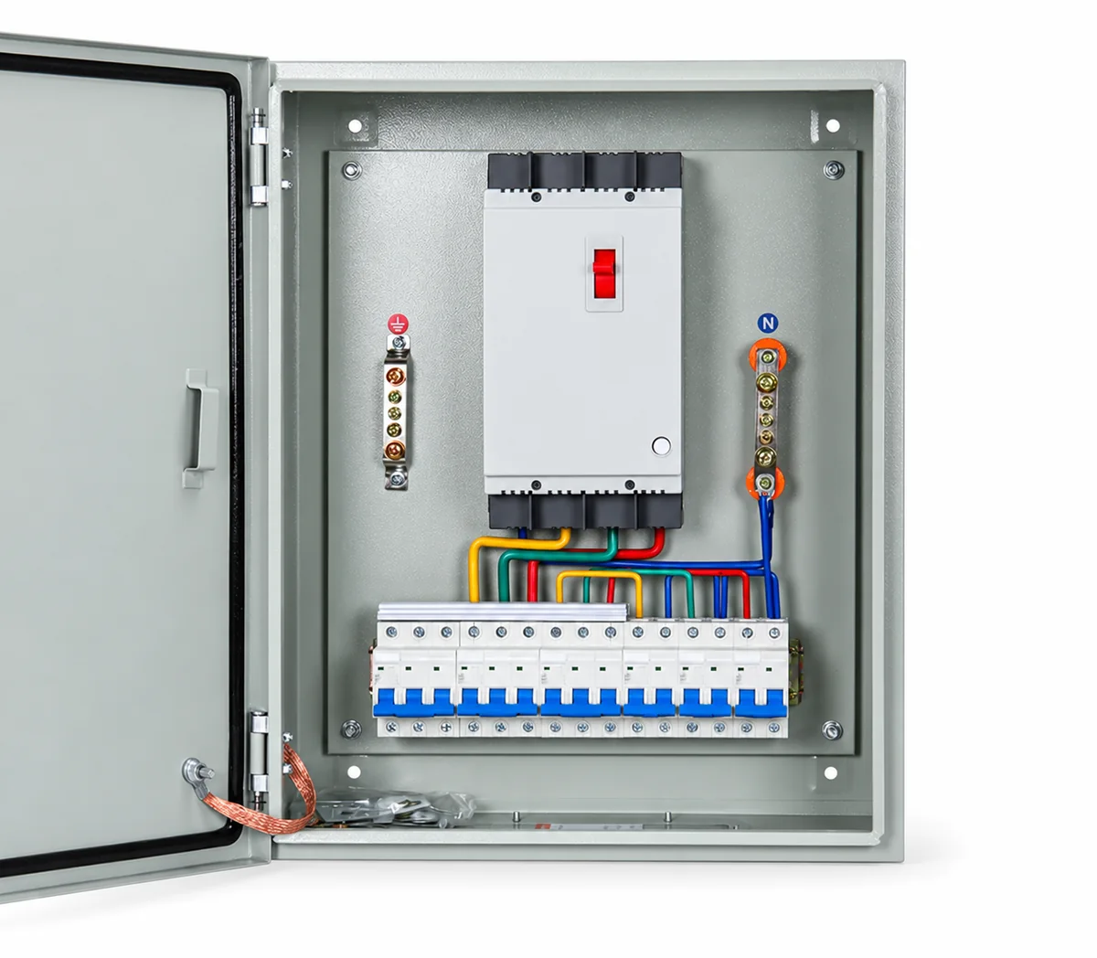 Reference image of an open low-voltage distribution box